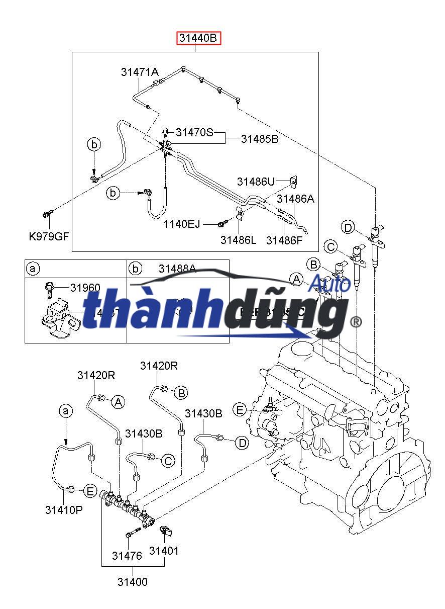 TUY Ô DẦU HỒI TURBO XE HYUNDAI SANTAFE 2010 | 282462F700 - Ảnh 3