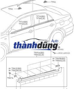 NẸP CHÂN KÍNH TOYOTA LAND CRUISER 2009 - Ảnh 3