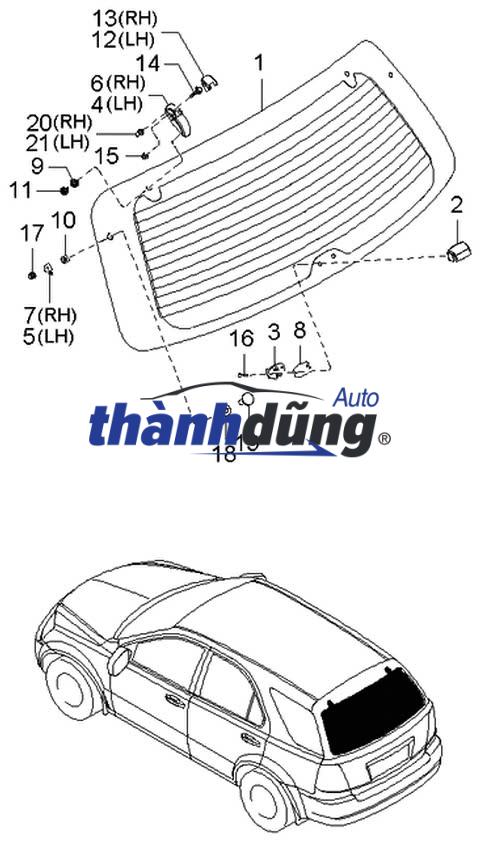 KÍNH THÙNG SAU HYUNDAI PORTER 2 2004-2016 | 8611043012R - Ảnh 4