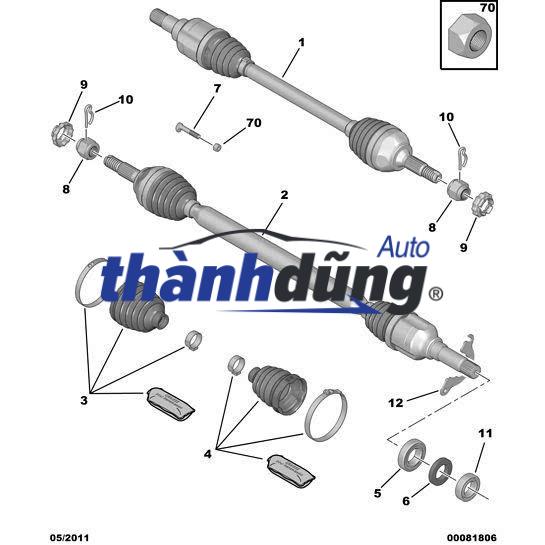 TRỤC LÁP TOYOTA VIOS 2008-2020 | 434100D260 - Ảnh 3