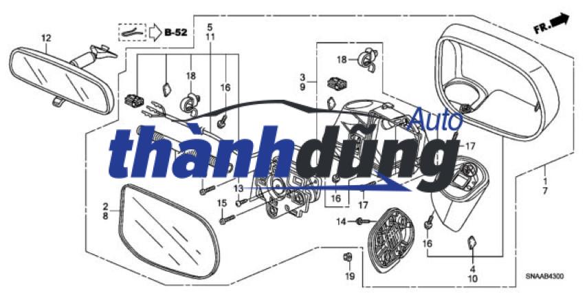 GƯƠNG CHIẾU HẬU XE HYUNDAI SANTAFE 2015 | 87610B8010 - Ảnh 4