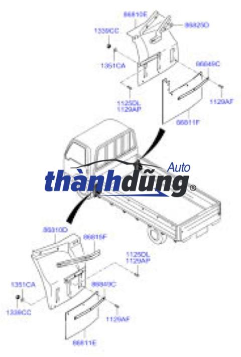 CHẮN BÙN LÒNG DÈ TRƯỚC PHỤ HYUNDAI PORTER 2 | 868314F000 - Ảnh 3
