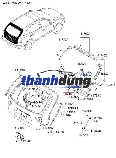 CÔNG TẮC MỞ CỐP XE KIA RIO 2013 | 81260-1R000 - Ảnh 3