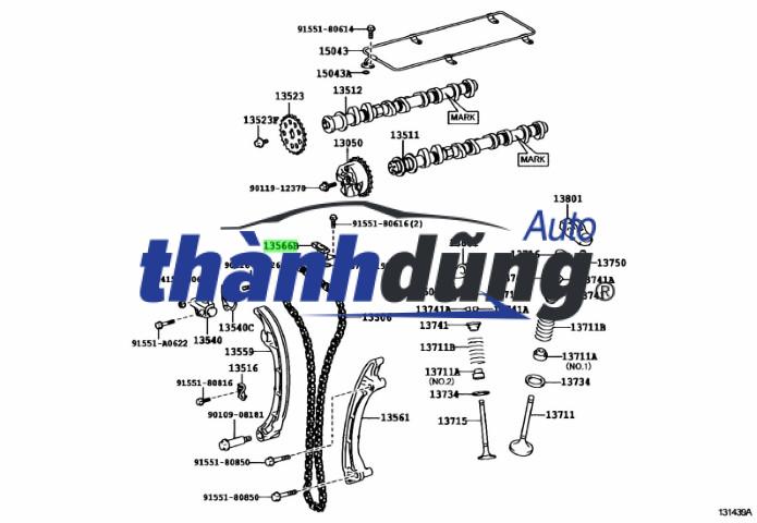 TỲ CAM CONG XE TOYOTA HILUX 2016 | 135590C010 - Ảnh 3