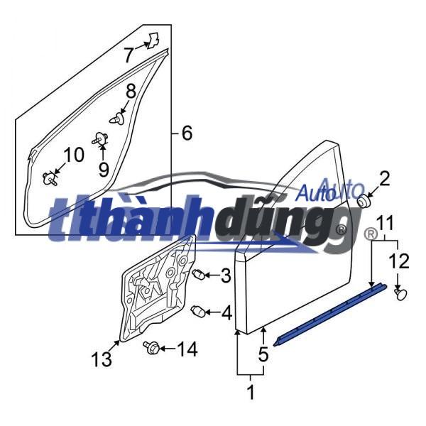 RON CÁNH CỬA TRƯỚC XE FORD FOCUS 2011 | 4M51A247A14AE - Ảnh 4