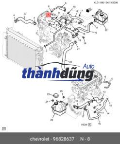 ỐNG CẤP NƯỚC NÓNG XE CHEVROLET CAPTIVA 2.4 2011 | 96629594 - Ảnh 3
