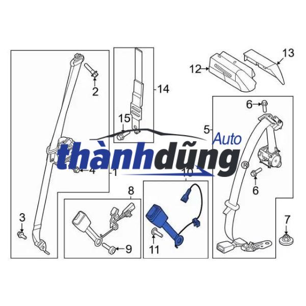 DÂY SEAT BELT AN TOÀN TRƯỚC TRÁI FORD RANGER | EB3Z26611B08AD - Ảnh 4