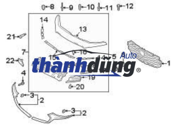 NẮP ĐẬY LƯỚI GIÓ CẢN TRƯỚC XE MAZDA 2 2021 | DHN350M32A - Ảnh 4