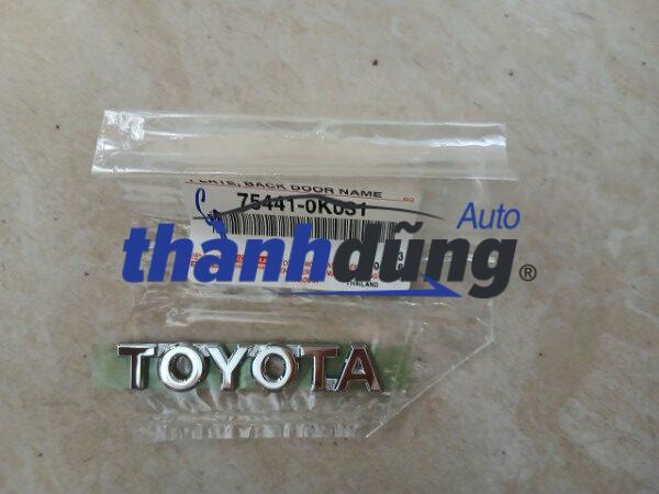 CHỮ TOYOTA CỐP SAU TOYOTA HILUX 2012 | 754410K031