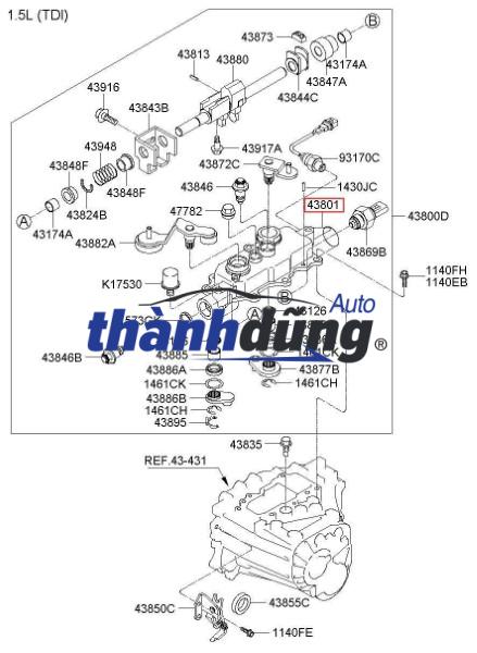 TRỤC ĐI SỐ KIA K200 2017-2023 | 4380047100 - Ảnh 5
