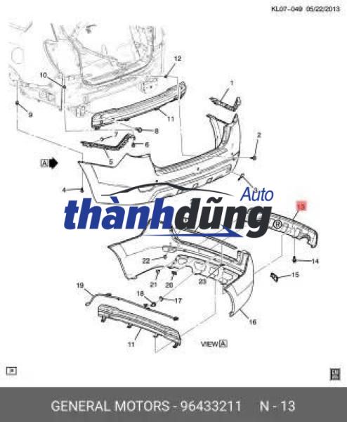ỐP VIỀN DƯỚI CẢN SAU XE CHEVROLET CAPTIVA 2010 | 96433211 - Ảnh 5