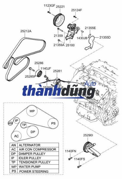 DÂY CUROA TỔNG HYUNDAI I20 2008-2012 | 2521204050 - Ảnh 4